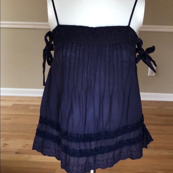 ban jara Tops - ban jara navy tie shoulder top